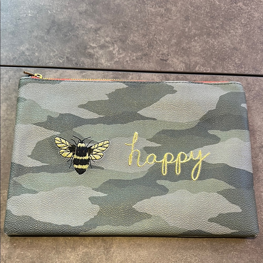 C. Wonder Camouflage Cosmetic Bag with Bee Embroidery